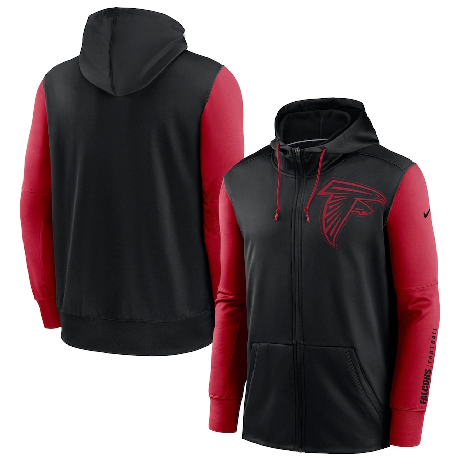 NFL Nike Atlanta Falcons Black Red Fan Gear Mascot Performance FullZip Hoodie->atlanta falcons->NFL Jersey